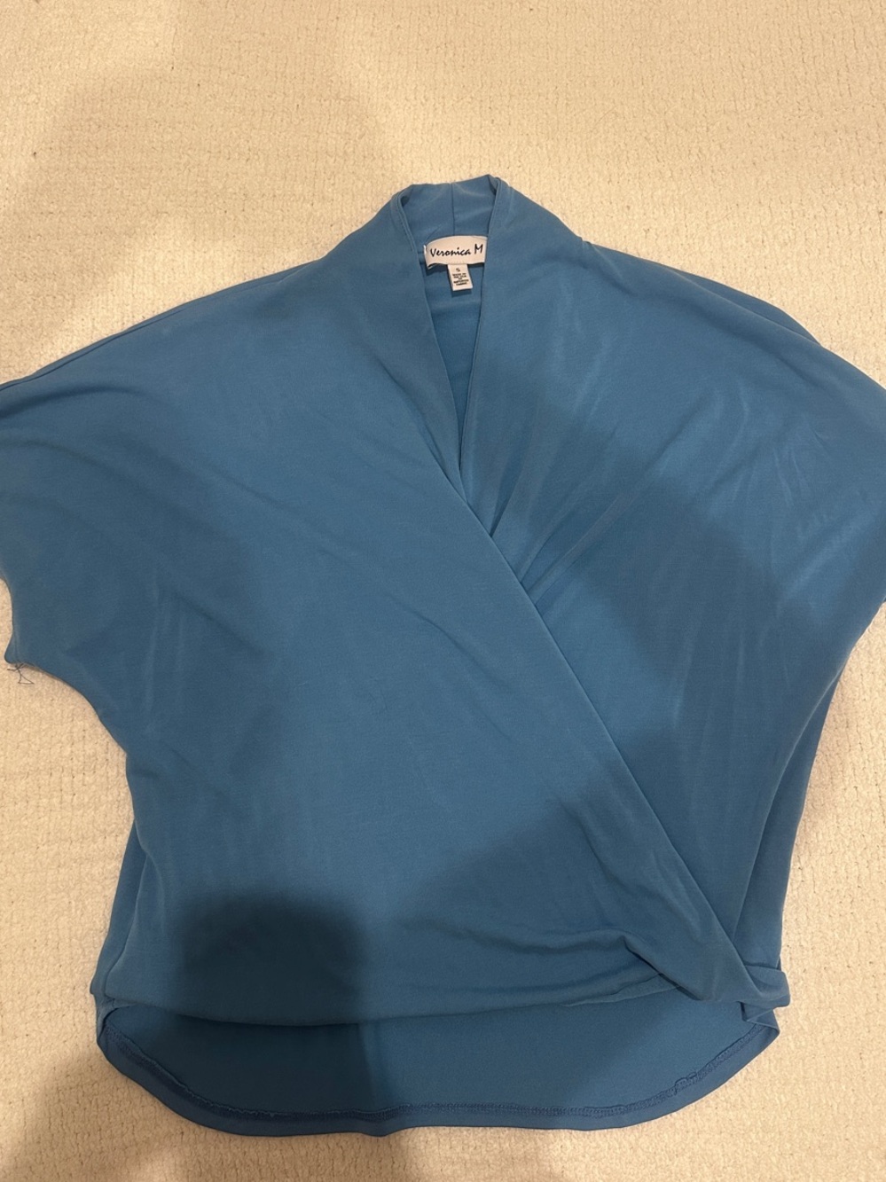 Veronica M Blue Wrap-Style Blouse